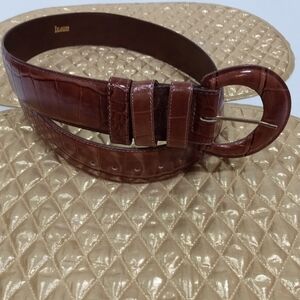 Lejoh Luxurious Crocodile-Embossed Leather Belt